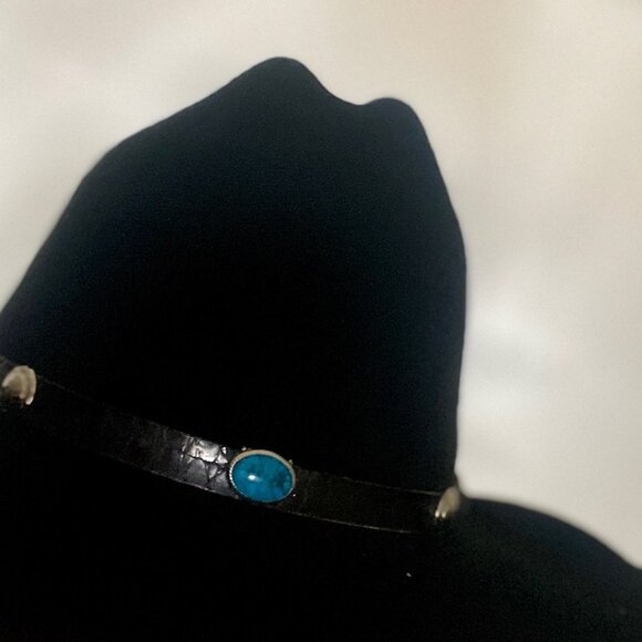 Brand New with Tags Authentic Vintage Western Cowboy Hat Black Wool 7" - Picture 4 of 8